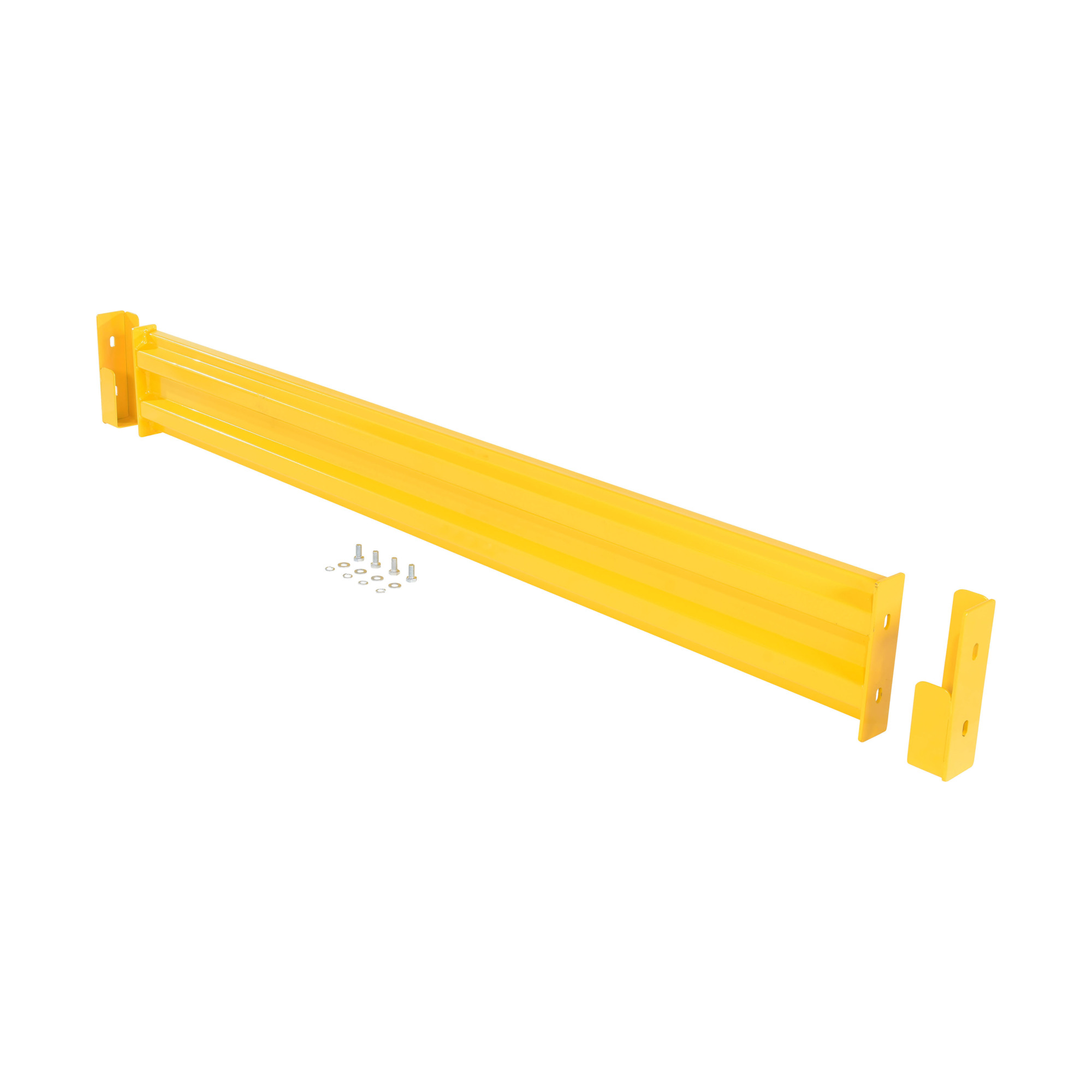 Vestil Drop-In Steel Guard Rail - 78in., Double Ribbed, Powder-Coated Yellow, Model# GR-F2R-DI-7-YL